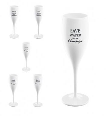Koziol Champagneglas Cheers No.1 Save water, drink champagne 100 ml 6-pack