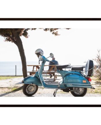 Moped Man And Sea Poster