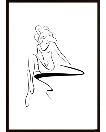 Line Art Woman Poster