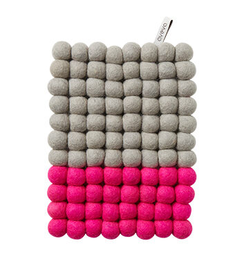 Aveva Design Grytunderlägg Aveva Dip Wool Rektangel 22 cm, Rosa/Grå