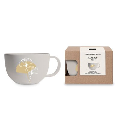 Paperproducts Design Mugg Golden Gingko Matt XXL Taupe 55 cl