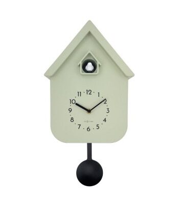 NeXtime Twitter Väggklocka/Gökur 21,5x41,5 cm Grön