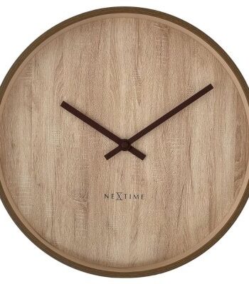 NeXtime Oslo Väggklocka 30 cm Brun/Natur