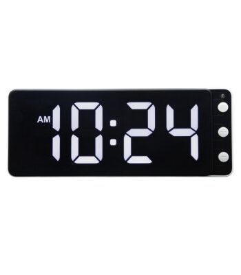 NeXtime Digital Väggklocka/Bordsklocka 27 cm Svart/Vit