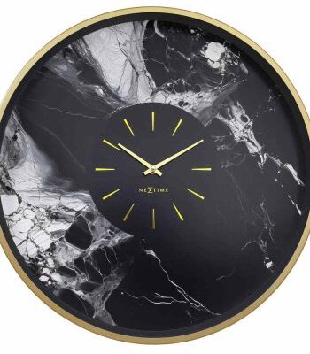 NeXtime Väggklocka Marmor Duo 48 cm Guld/Svart