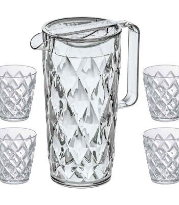 Koziol Crystal Karaff inkl. 4 glas Crystal Clear