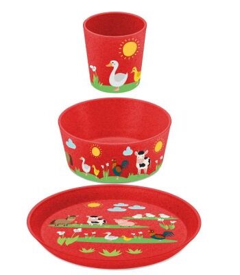 Koziol Barnservis Connect Bondgård Tallrik/Skål/Mugg