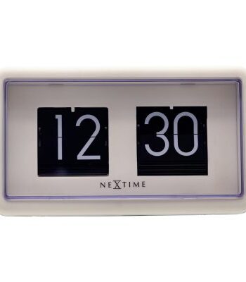 NeXtime Flip Clock 24HR Bords-/Väggklocka 18 cm Vit