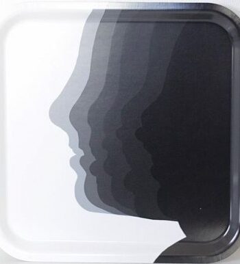 Styleica Bricka Design for a smile 32x32 cm, vit/grå/svart