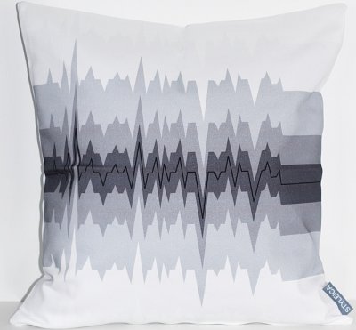 Styleica Kuddfodral heart-beat 50x50 cm, vit/grå/svart