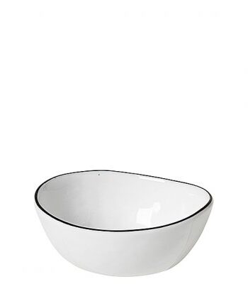 Broste Copenhagen Skål Salt utan prickar Ø7,5 cm, Vit m svart rand