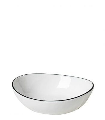 Broste Copenhagen Skål Salt utan prickar Ø12,5 cm, Vit m svart rand