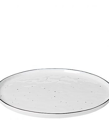 Broste Copenhagen Tallrik Salt med prickar Ø28 cm, Vit m svart rand