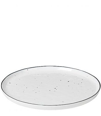 Broste Copenhagen Tallrik Salt med prickar Ø22 cm, Vit m svart rand