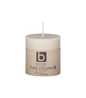 Broste Copenhagen Ljus Eco stearin 7,5 cm, Sandfärgad