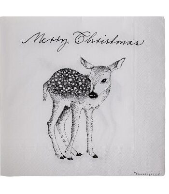 Bloomingville Servett Rådjur 33x33 cm, Vit