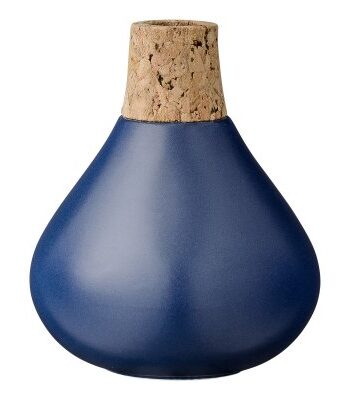 Bloomingville Vas Bloomingville Ø10xH12 cm, Mörkblå/Kork